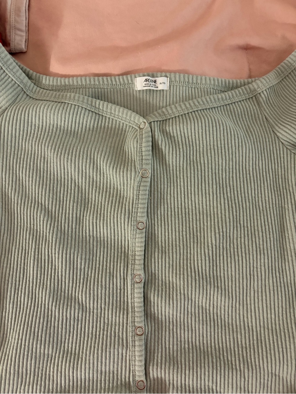 Ardene Ribbed Snap-Front Tank in Sage